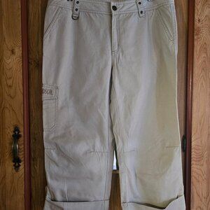 Harley Davidson's Capri Pants Cargo Women's Size 12 Embroidered Snap Closure Y2k